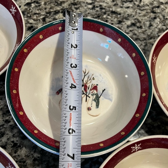 Set of 6~ Royal Seasons Snowman Christmas Coupe Cereal Bowl Holiday Snowmen - Picture 4 of 5
